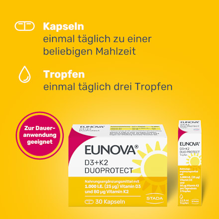 EUNOVA D3+K2 DuoProtect 1.000 I.E.Kapseln 90 St EUNOVA