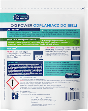 Odplamiacz do bieli OXI-POWER Dr. Beckmann