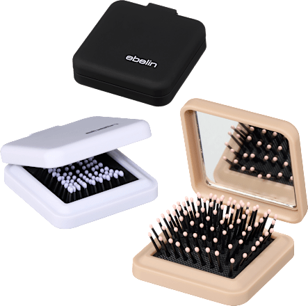 Skladacia mini kefa na vlasy so zrkadlom ebelin