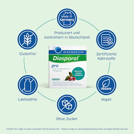 Magnesium-Diasporal Pro Herz und Blutdruck Trinkgranulat, 30 Sticks Diasporal