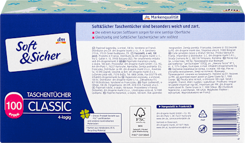 Taschentücher Box 4-lagig sortiert Soft&Sicher