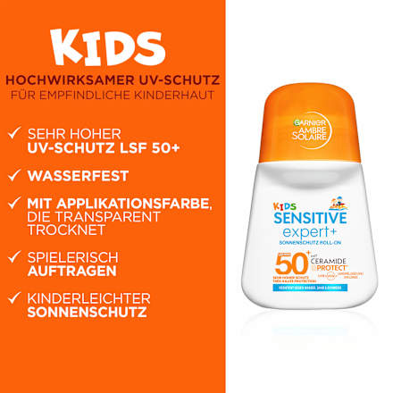 Sonnenroller Kids sensitive expert +, LSF 50+ Garnier Ambre Solaire