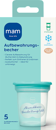 Aufbewahrungsbecher für Muttermilch & Babynahrung mam