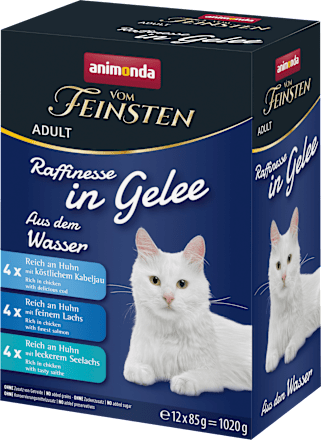 Nassfutter Katze Mix aus dem Wasser, Raffinesse in Gelee, Multipack (12x85 g) animonda VOM FEINSTEN