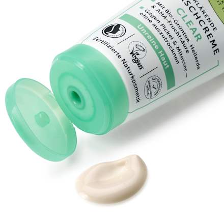 Arclemosó problémás bőrre Clear, gyógyfölddel és bio zöld teával alverde NATURKOSMETIK