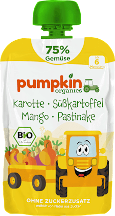 Quetschie Karotte, Süßkartoffel, Mango & Pastinake ab 6 Monaten pumpkin organics