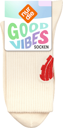 Crew Socken mit Herz-Motiv weiß Gr. 39-42 nur die