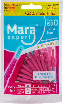 Szczoteczki międzyzębowe o miętowym smaku różowe ISO 0 Mara