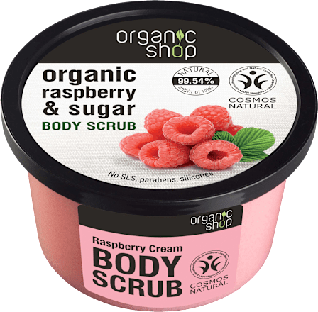 Scrub cu zmeură pentru corp organic shop