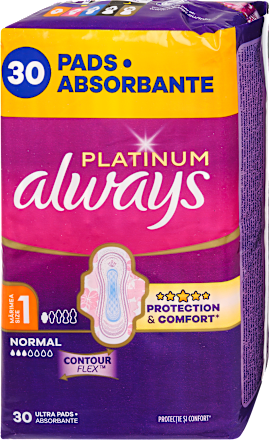 Egészségügyi betét Platinum, 1-es méret, normal always