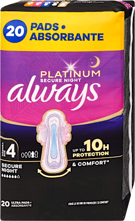 Egészségügyi betét Platinum, 4-es méret, secure night always