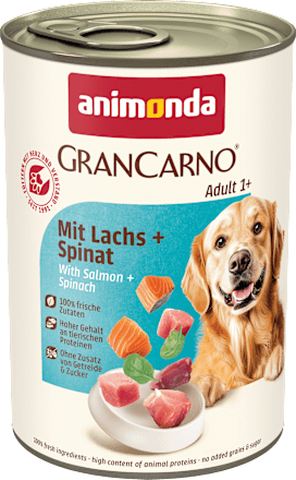 Nassfutter Hund mit Lachs & Spinat animonda GRANCARNO