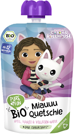 Voćni pire Gabby's Dollhouse – s jabukom, mangom i zobi PURE & FUN