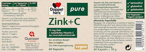 pure Zink + C Kapseln Doppelherz