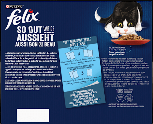 Nassfutter Katze, Geschmacksvielfalt vom Land in Gelee,Multipack (24x85 g) Felix