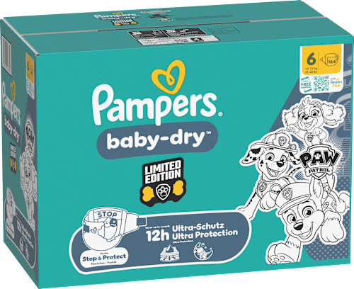 Windeln Baby Dry Gr.6 (13-18 kg) Limited Edition Paw Patrol, Monatsbox Pampers baby-dry
