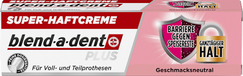 Haftcreme Plus Barriere gegen Speisereste geschmacksneutral blend-a-dent