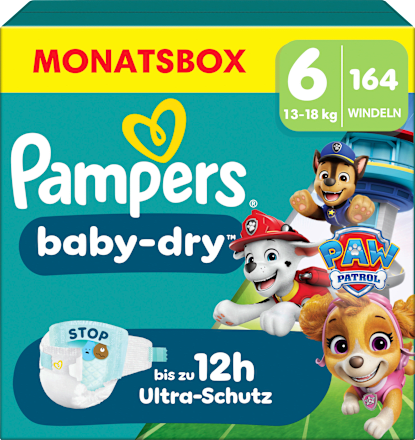 Windeln Baby Dry Gr.6 (13-18 kg) Limited Edition Paw Patrol, Monatsbox Pampers baby-dry