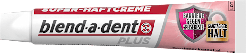 Haftcreme Plus Barriere gegen Speisereste geschmacksneutral blend-a-dent