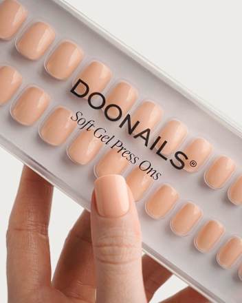 Künstliche Nägel, Soft Gel Press Ons Apricot Short Square Doonails
