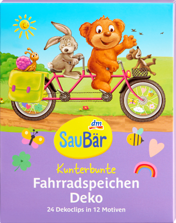 Geschenkset Kinder Ostern Fahrradspeichen-Deko 24tlg SauBär