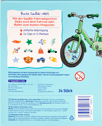 Geschenkset Kinder Ostern Fahrradspeichen-Deko 24tlg SauBär