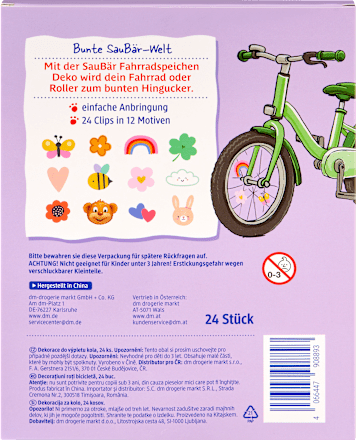 Geschenkset Kinder Ostern Fahrradspeichen-Deko 24tlg SauBär