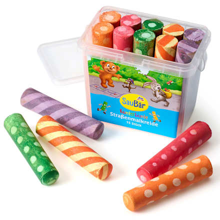 Geschenkset Kinder Ostern Straßenmalkreide bunt 15tlg SauBär