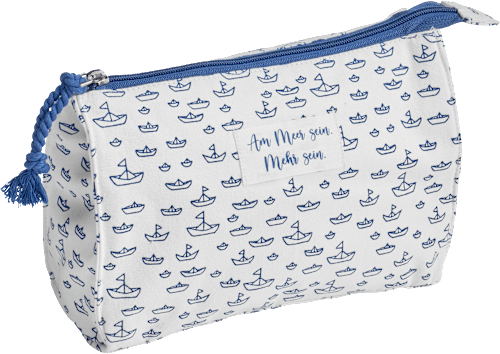 Kosmetiktasche blau/weiß Papierboot  Vito & Joe