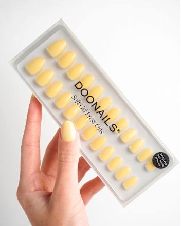 Künstliche Nägel, Soft Gel Press Ons Lemon Sorbet Short Round Doonails