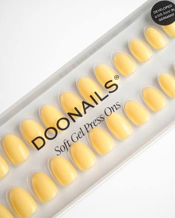 Künstliche Nägel, Soft Gel Press Ons Lemon Sorbet Short Round Doonails