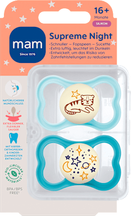 Schnuller Supreme Night 16+ Monate sortiert mam