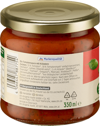Tomatensoße Kräuter dmBio