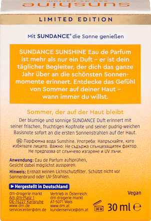 dámská EdP Sunshine SUNDANCE