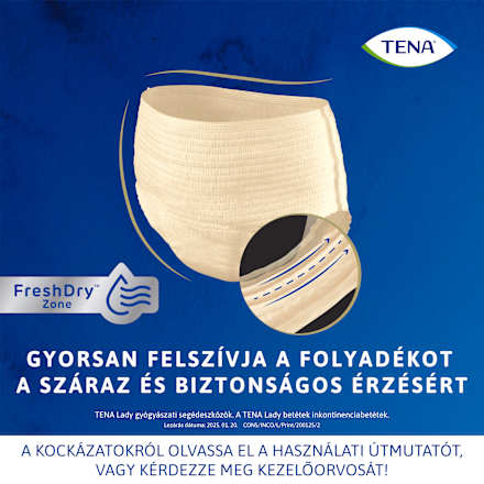 Inkontinencia-fehérnemű, krémszínű, M-es méret TENA
