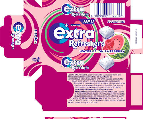 Kaugummi Refreshers Watermelon Raspberry, zuckerfrei EXTRA