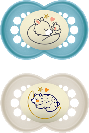 Schnuller Original Night Silikon blau/creme, 6-16 Monate mam