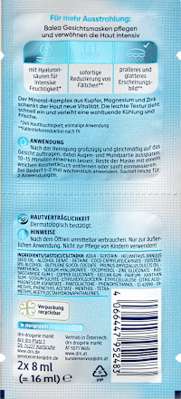 Gesichtsmaske Hyaluron (2x8 ml) Balea