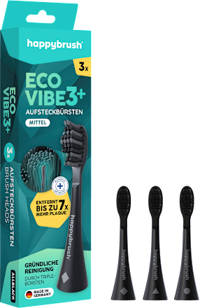 Aufsteckbürsten Eco Vibe 3+ schwarz happybrush