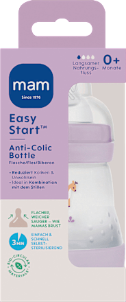 Babyflasche Easy Start Anti-Colic, lila, von Geburt an, 160 ml mam