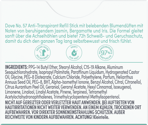 Antitranspirant Deostick Jasmin- & Bergamottenduft, Nachfüllpack Dove