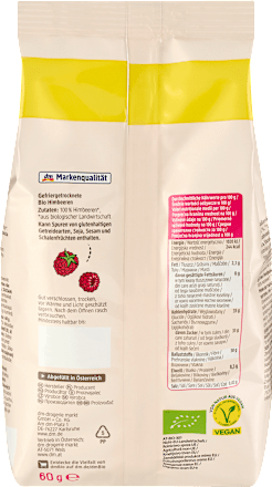 Trockenfrüchte, Himbeeren gefriergetrocknet dmBio