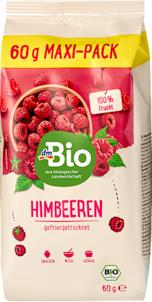 Trockenfrüchte, Himbeeren gefriergetrocknet dmBio