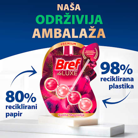DeLuxe osvježivač za WC školjku Delicate Magnolia, 3 x 50 g Bref