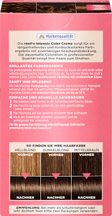 Haarfarbe Intensiv Color Creme 6.0 Dunkelblond  réell‘e