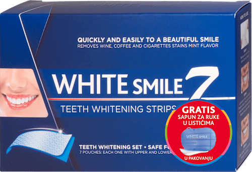 Trakice za izbeljivanje zuba 7 + gratis sapun u listićima WHITE SMILE