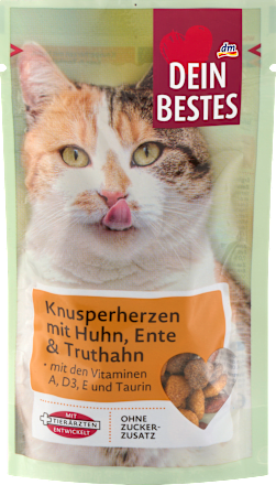 Katzenleckerli, Knusperherzen mit Huhn, Ente & Truthahn Dein Bestes