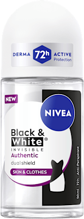 Antitranspirant Deo Roll-on Black & White Invisible Authentic NIVEA