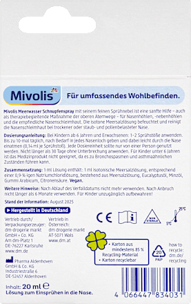 Meerwasser Schnupfenspray Mivolis