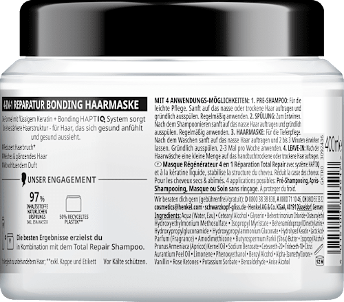 Haarmaske 4in1 Total Repair Schwarzkopf GLISS